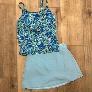 Size 12 two piece Lands End bathing suit.